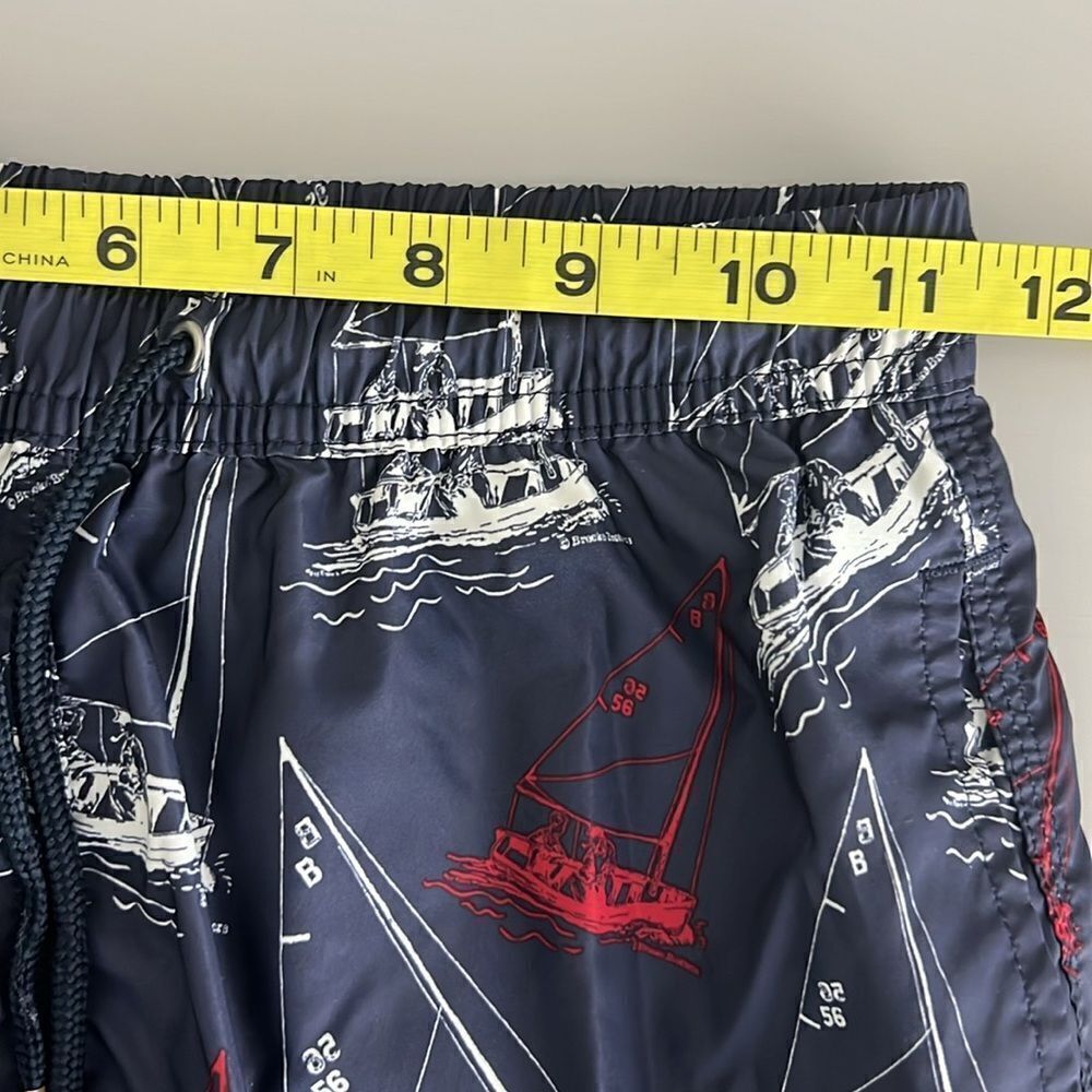Brooks Brothers Boys Sailboat Print Swim Trunks Size M - Picture 7 of 7
